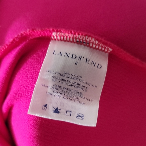 LANDS END BRIGHT NEON PINK BARBIECORE ACTIVEWEAR MINI SKIRT SET SZ 12 TOP SZ 8 - Picture 10 of 13